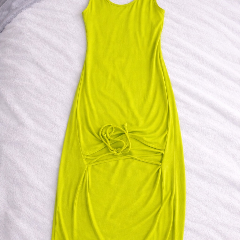 Vibrant Lime Sleeveless Maxi Dress